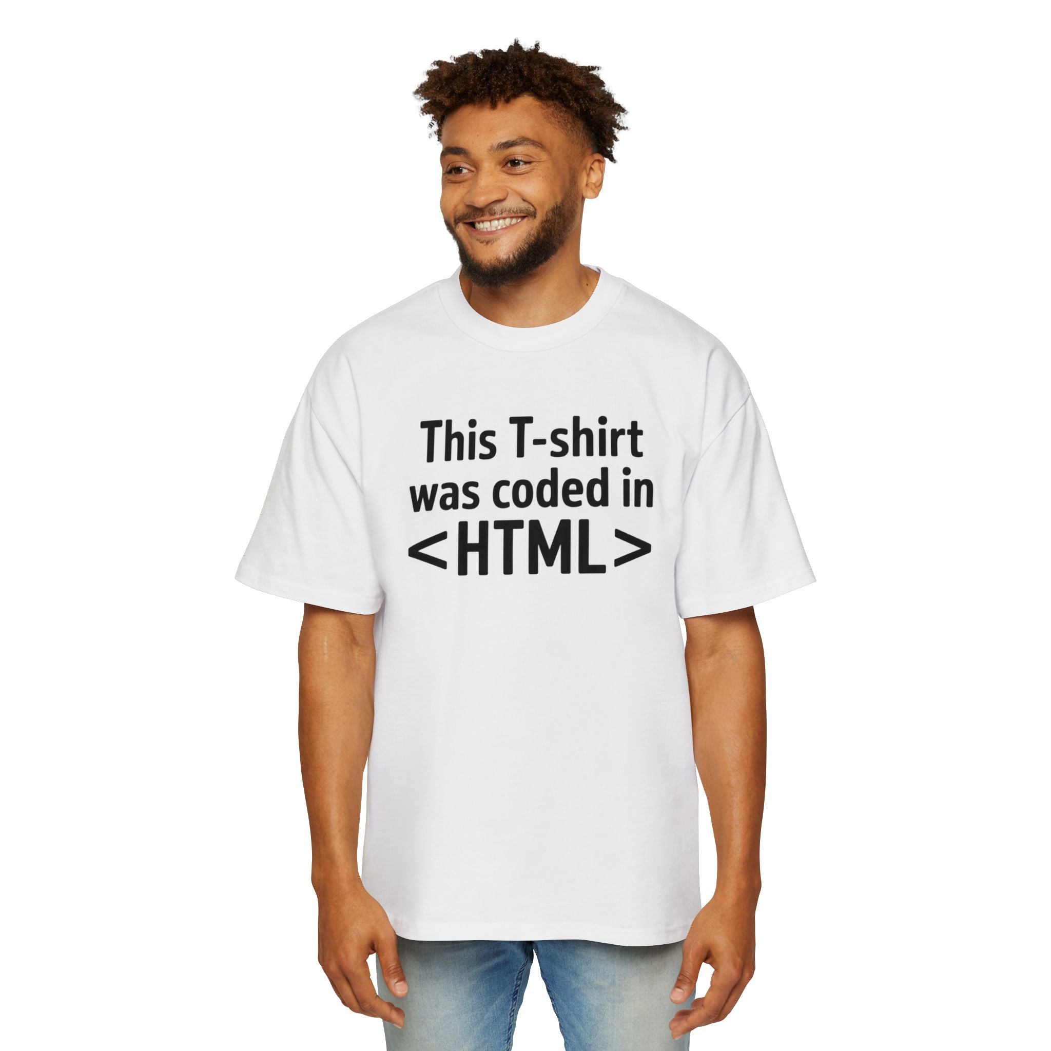 This t-shirt was coded in HTML Black - Heavy Oversized Tee