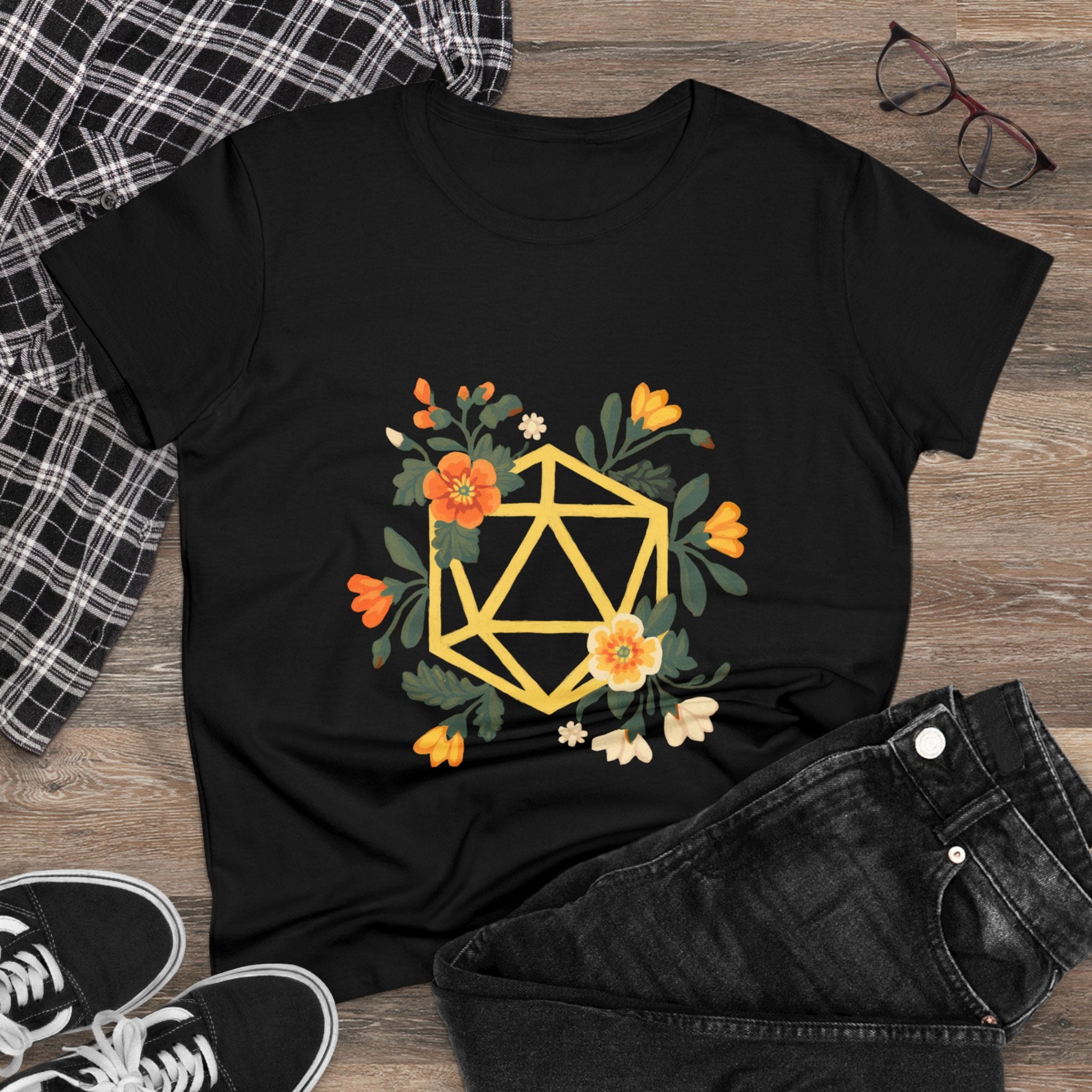 Floral Polyhedron - Women's Tee