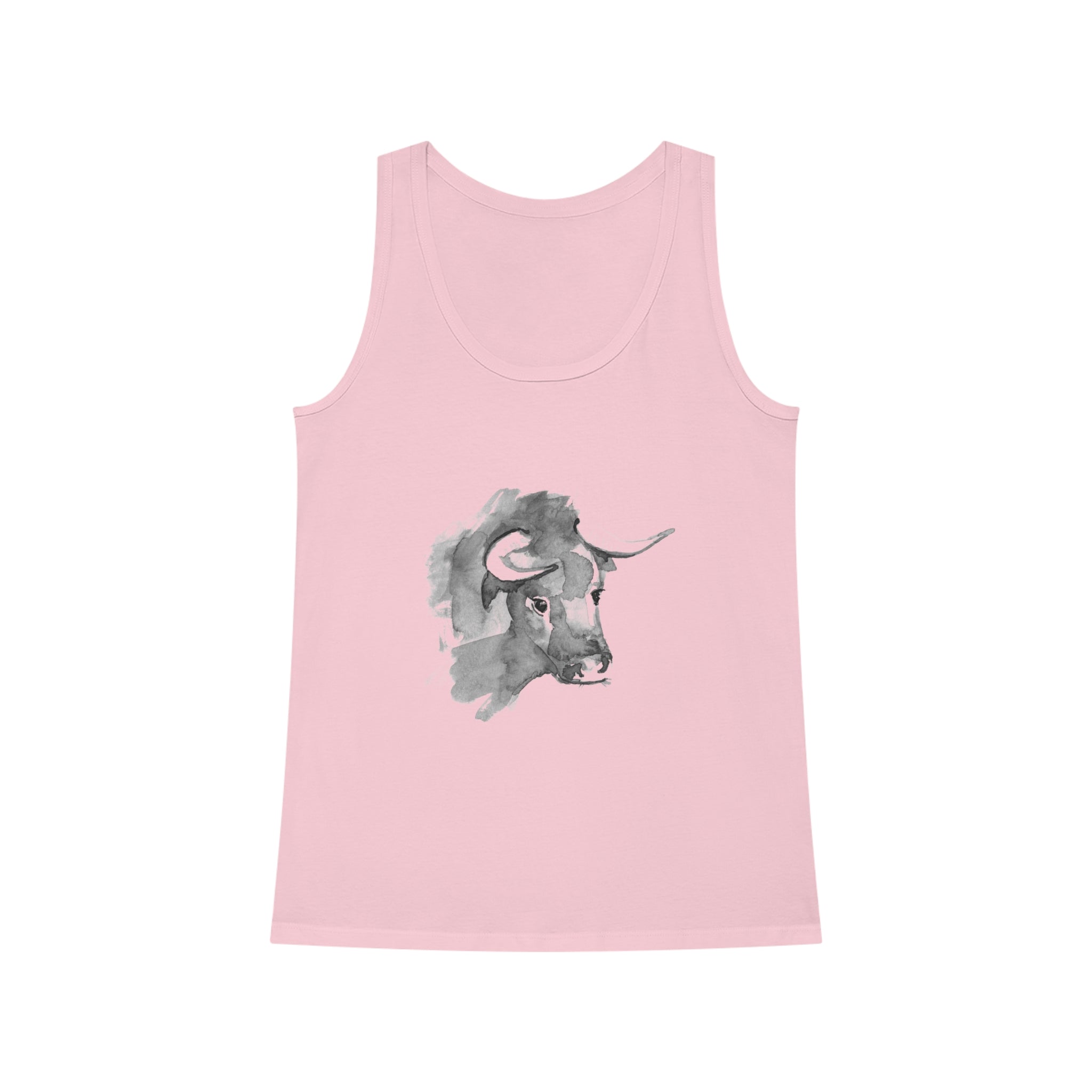 The Ox Women's Dreamer Tank Top features a bull's head on it.