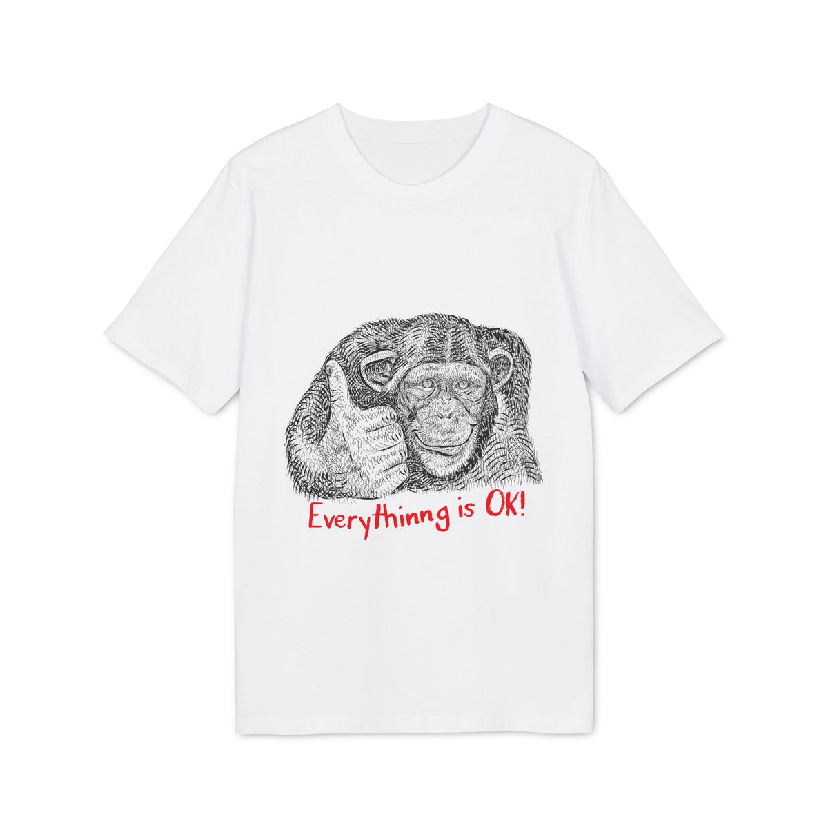 Everything Is OK Monkey Organic Tee