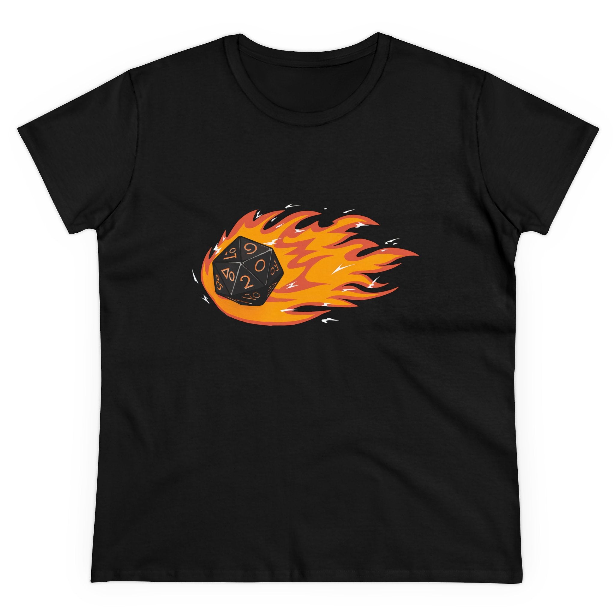 Polyhedral Dice On Fire - Women's Tee