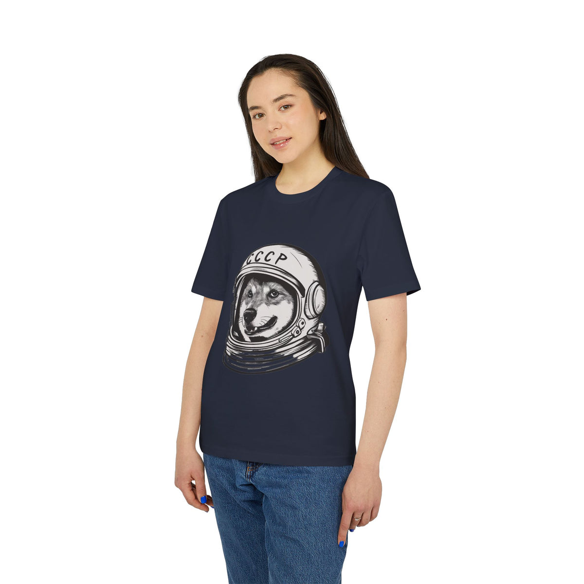 Retro Space Dog Cosmonaut Organic Tee