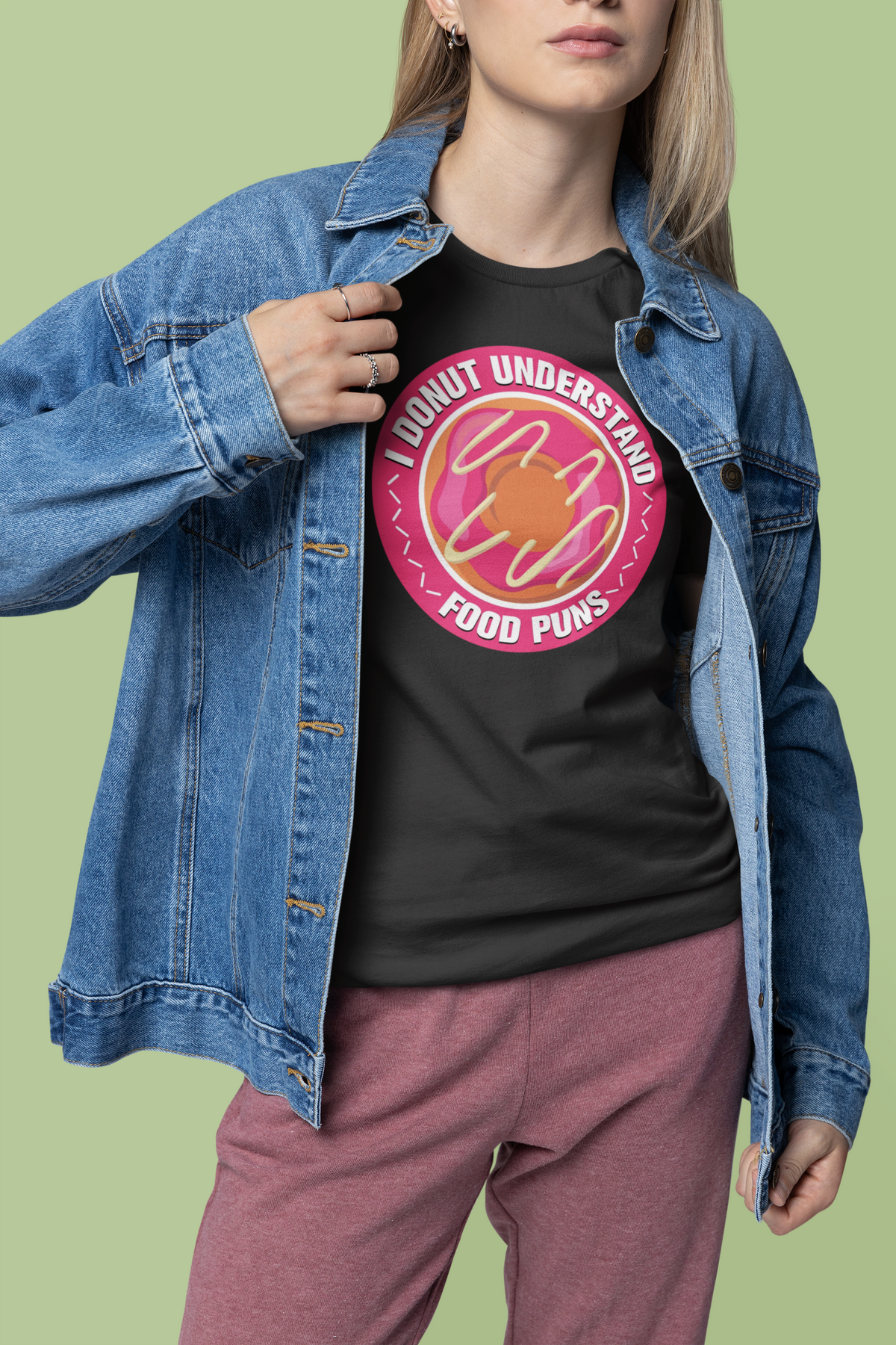 I Don't Understand Food Puns T tee model photo