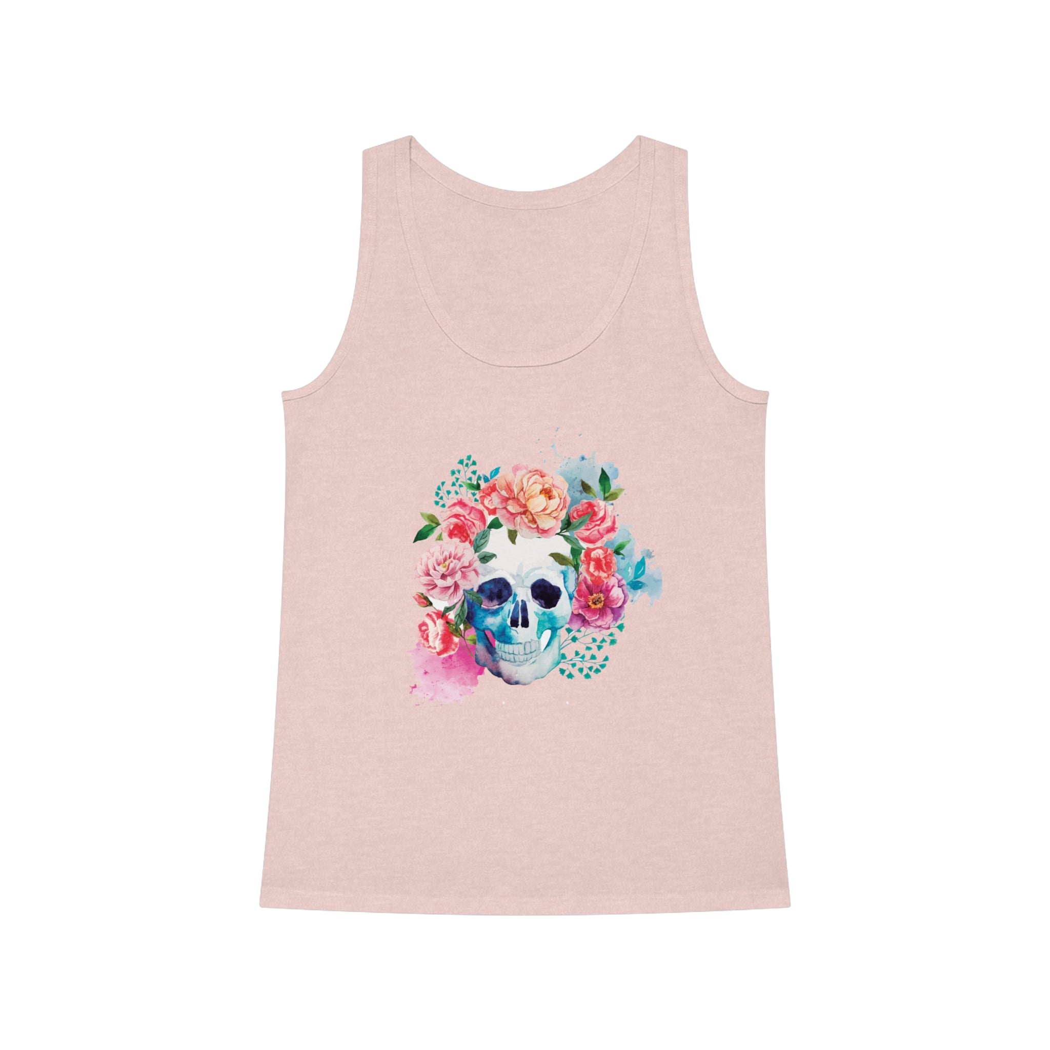 Flowery Skull Yoga Tank Top organic cotton