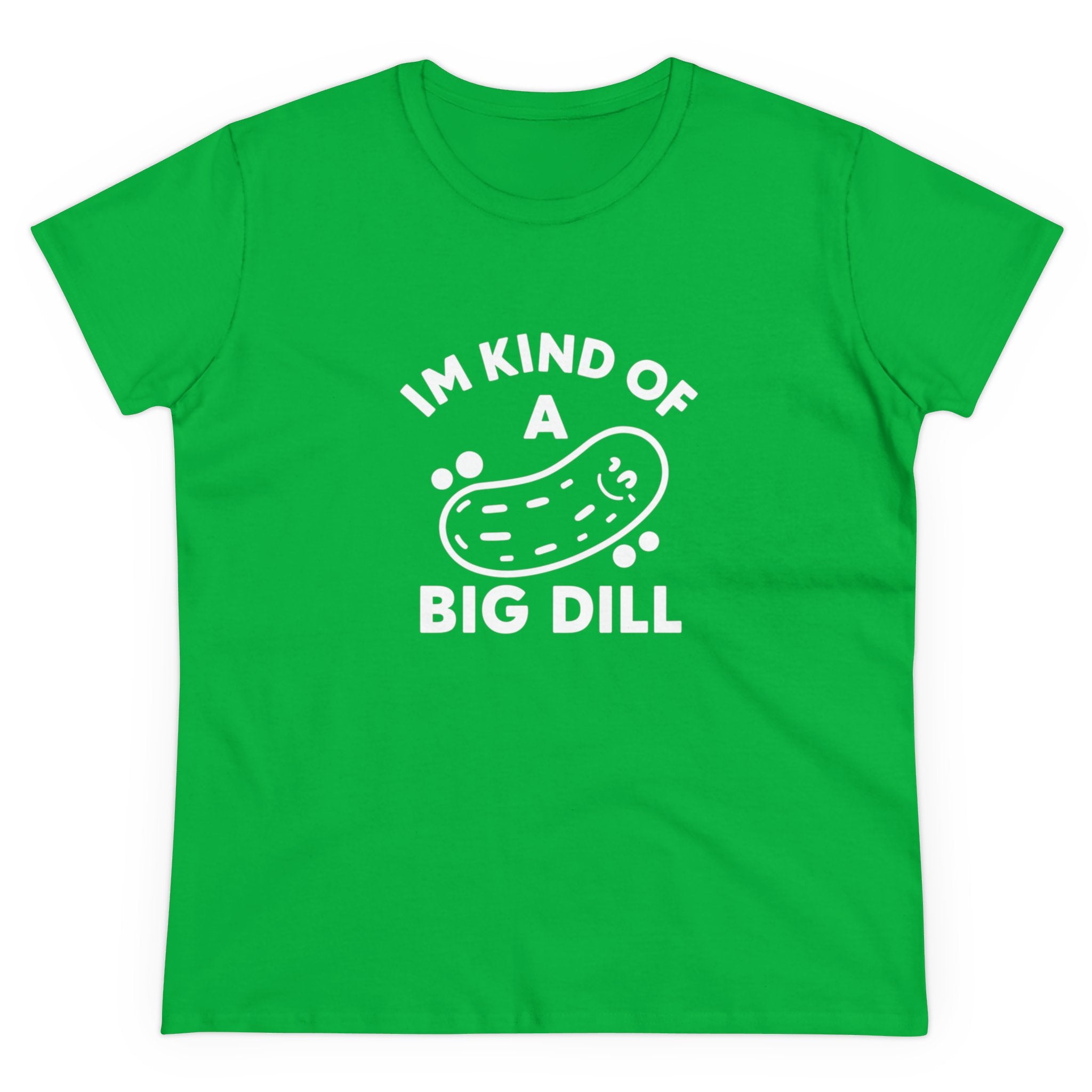 Replacing the product in the sentence as requested, here is the revised version:

A I'M KIND OF A BIG DILL - Women's Tee featuring a whimsical white graphic of a pickle and the playful text "I'M KIND OF A BIG DILL.