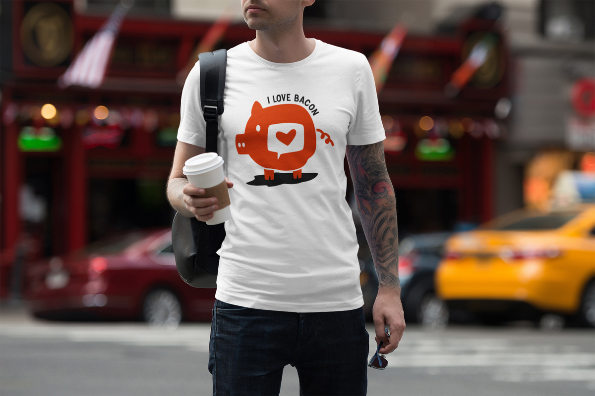 I Love Bacon T print tee front view