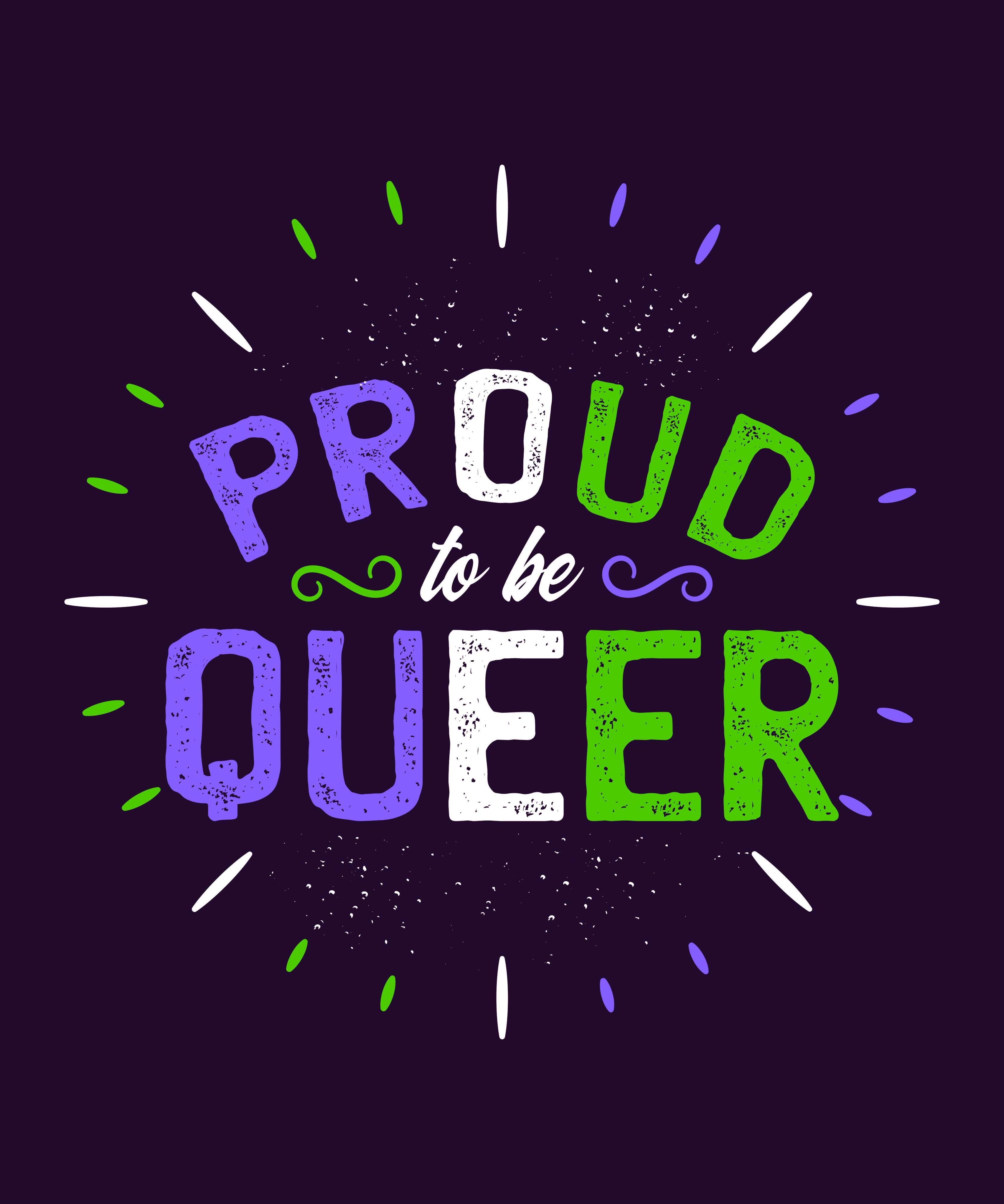 Express your LGBTQ+ pride with this Proud to Be Queer T-Shirt featuring proud to be queer lettering on a dark background.