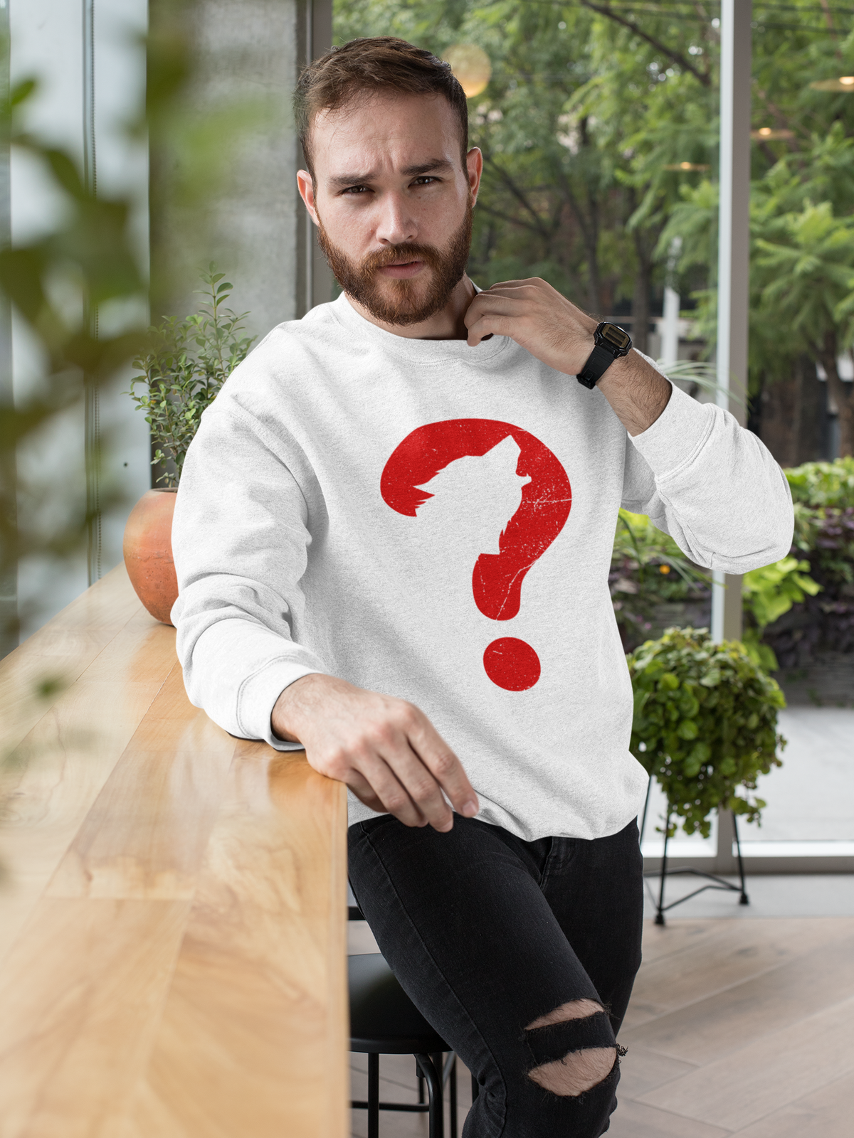 Wolf Sweatshirt | Bold Animal Graphic Crewneck | Wildlife Fan Gift | Geekpsters