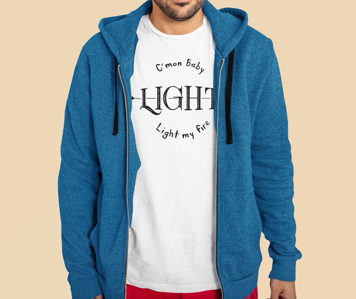 Light My Fire T print tee front view