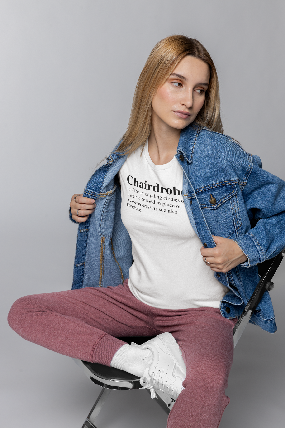 Chairdrobe T-Shirt | Funny Laundry Wordplay Tee | Relatable Messy Life Gift | Geekpsters