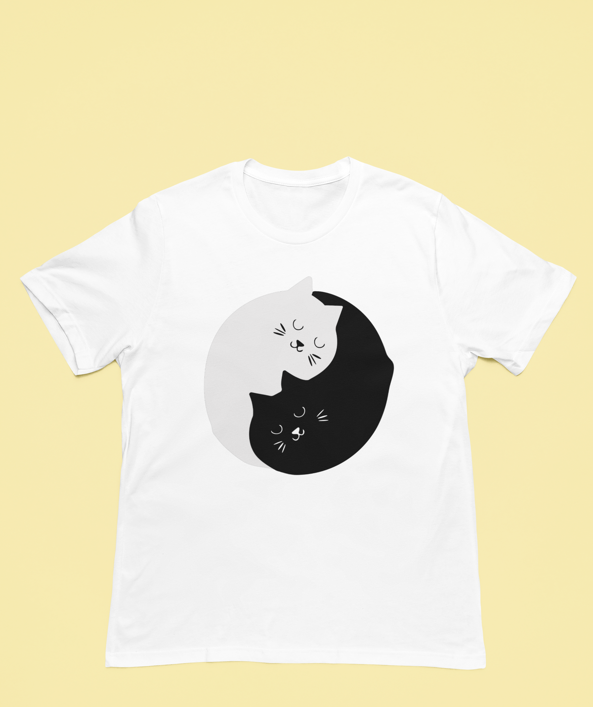 Ying-Yang Kitties T-Shirt | Cute Cat Balance Tee | Yin Yang Cat Lover Gift | Geekpsters