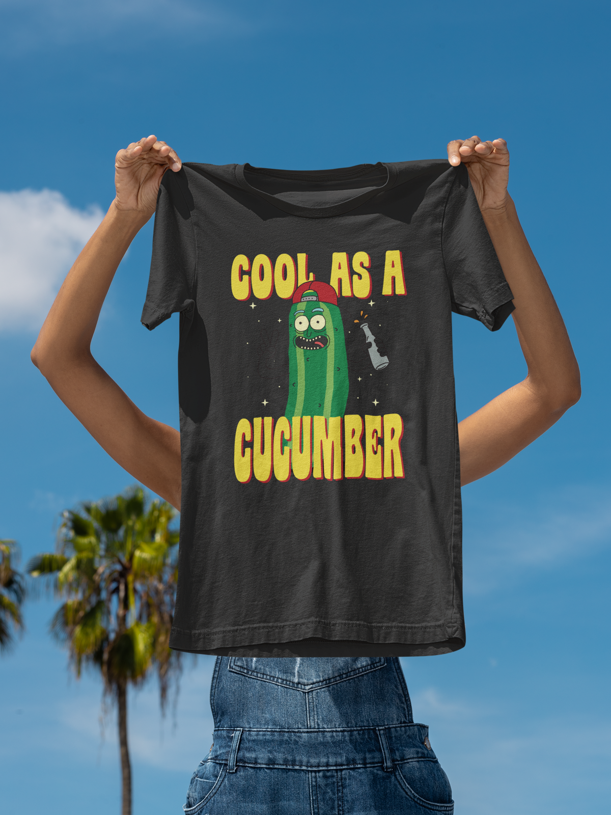 Cool as a Cucumber T-Shirt | Funny Food Pun Graphic Tee | Chill Humor Gift | Geekpsters