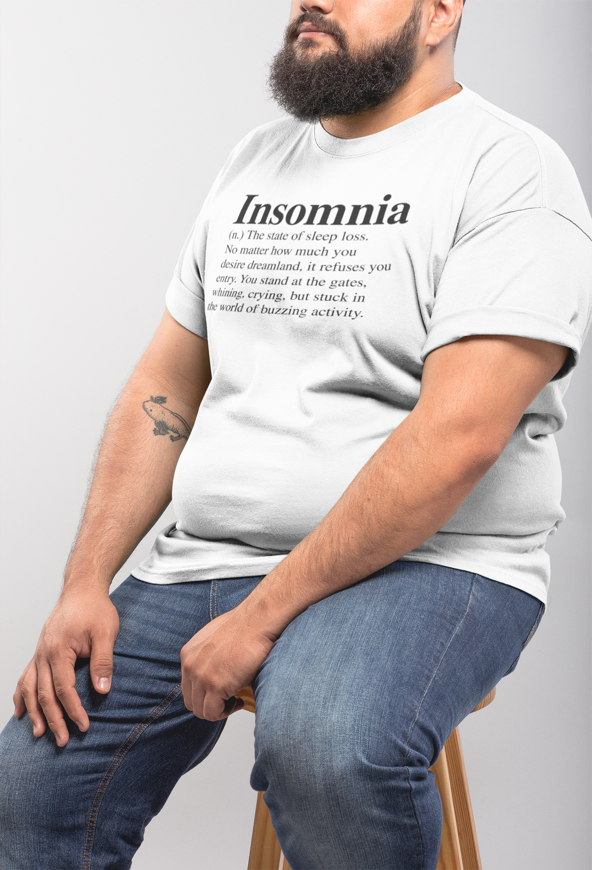 Insomnia T-Shirt | Funny Night Owl Tee | Sleep-Deprived Humor Gift | Geekpsters