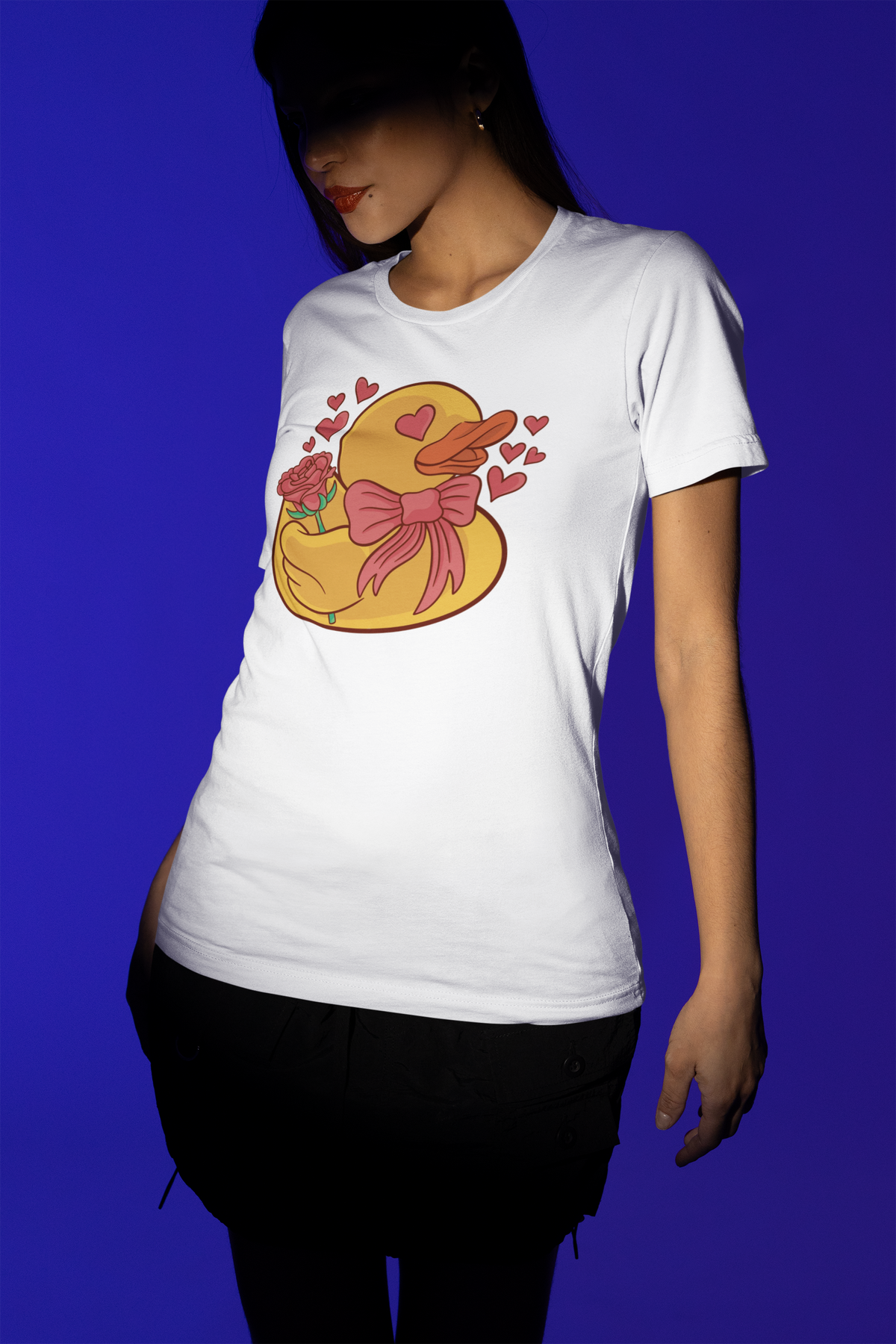 Duck in Love T-Shirt | Funny Valentine Duck Graphic Tee | Romantic Humor Gift | Geekpsters