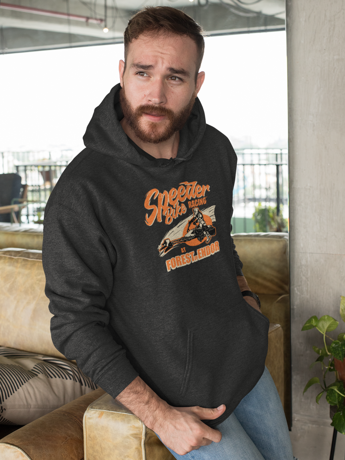 Speeder Bike Racing Hoodie | Retro Sci-Fi Graphic | Geekpsters