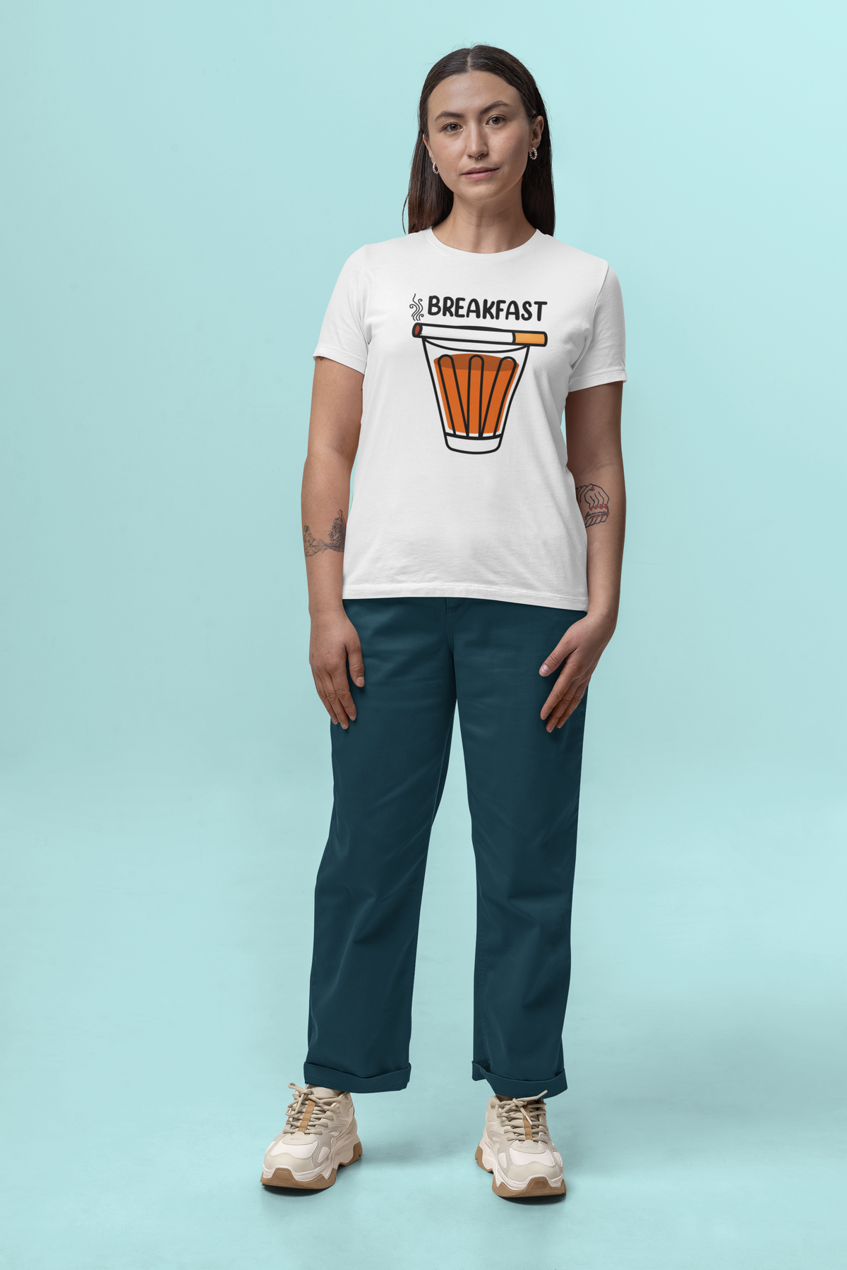 Breakfast T print tee front view