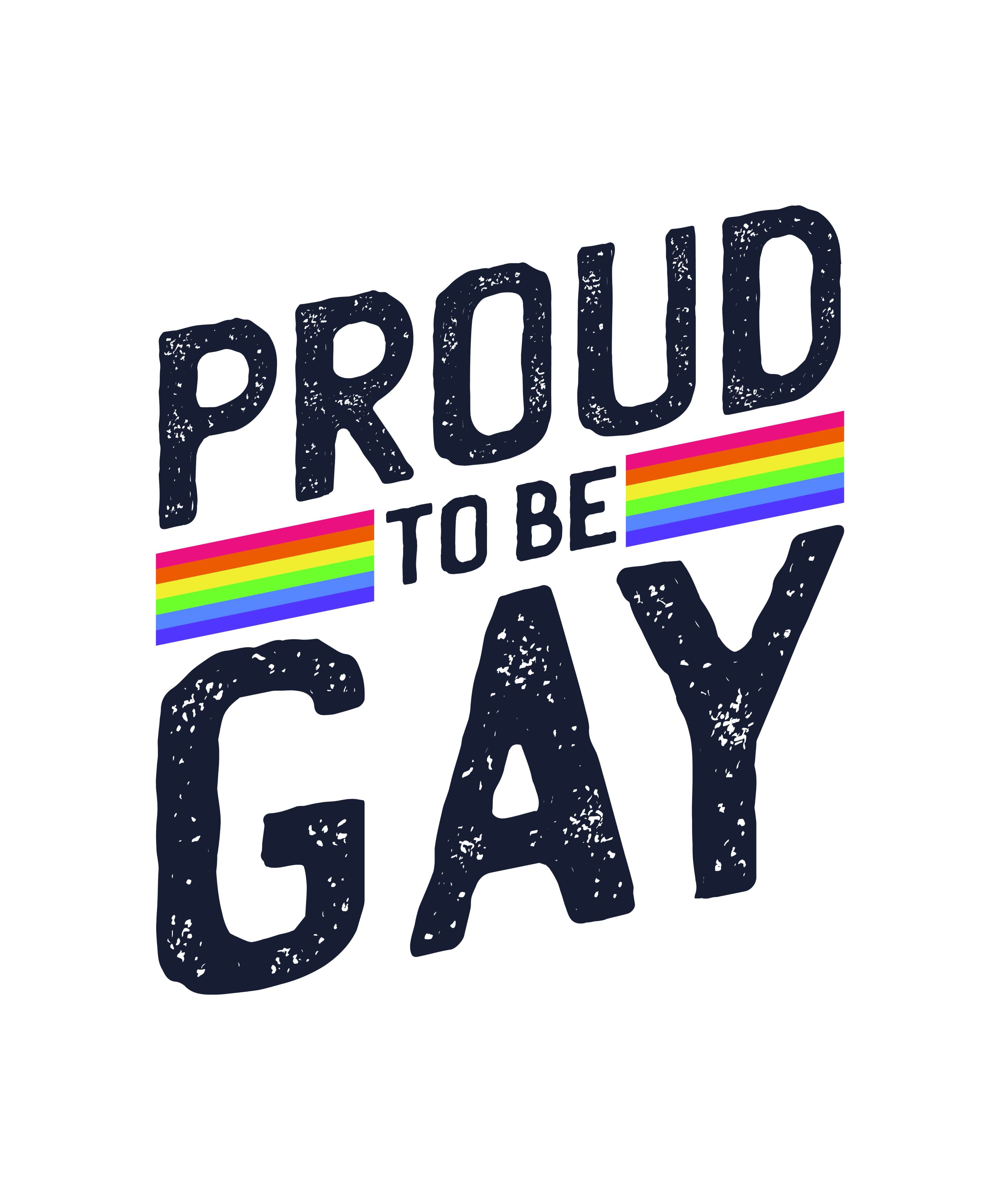 Proudly displaying true colors, this Proud to be Gay T-Shirt stands out on a white background.