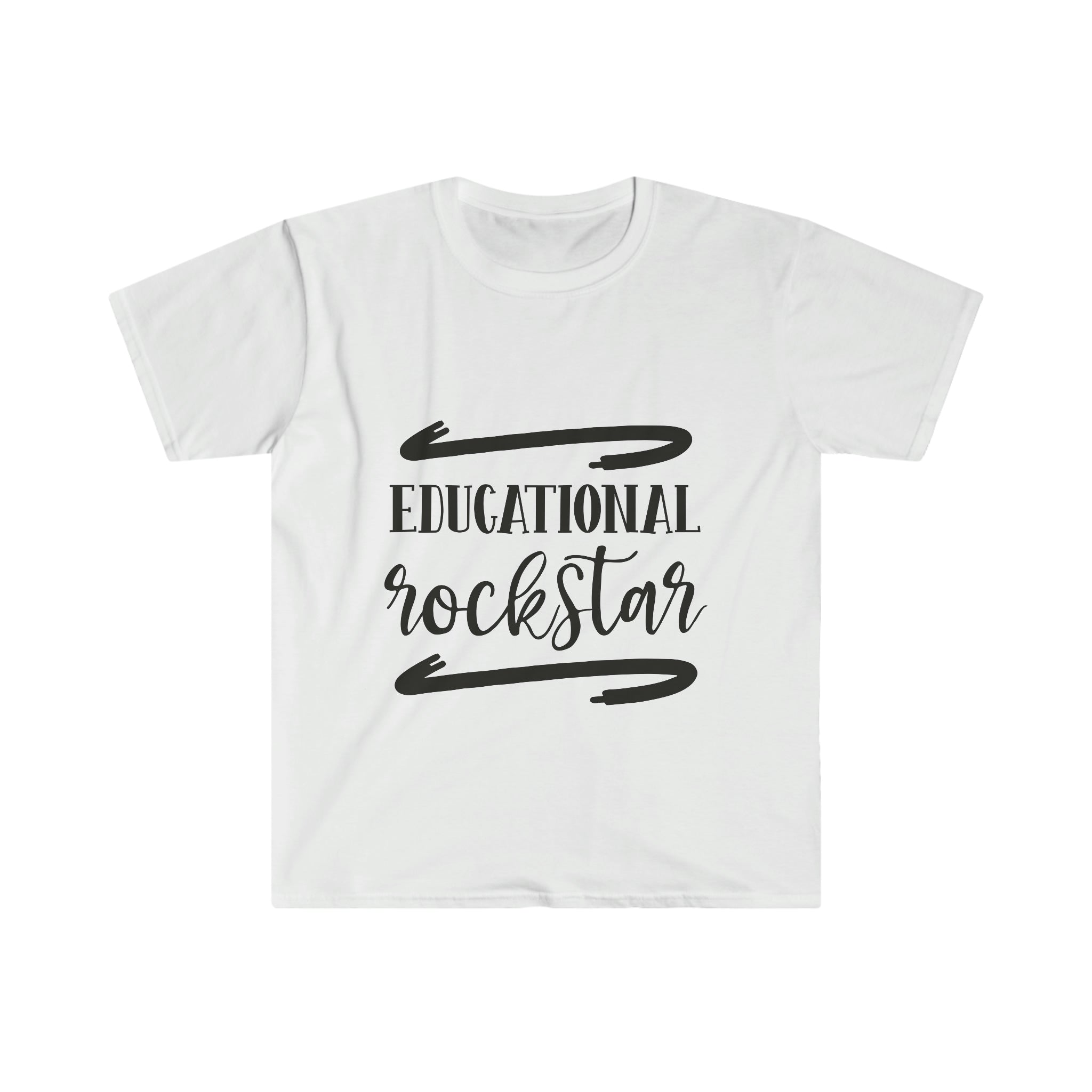 An empowering Educational Rockstar T-Shirt for teachers that proudly declares them an "Educational Rockstar.