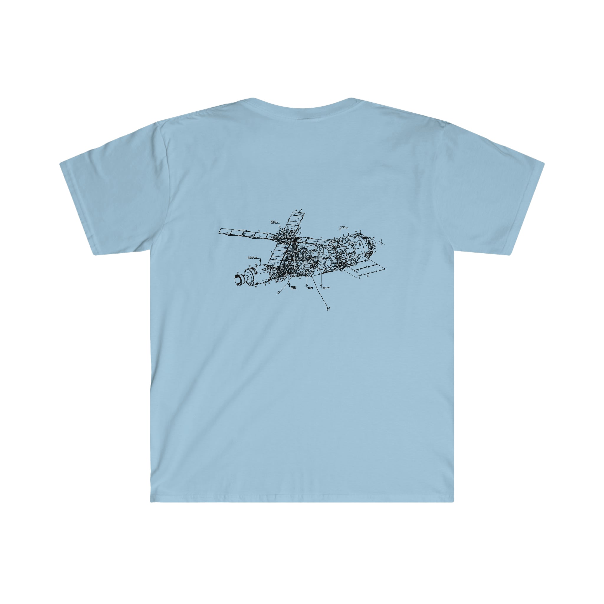 This Deep Deep Space T-Shirt features a comfortable fit and showcases a drawing of a helicopter.