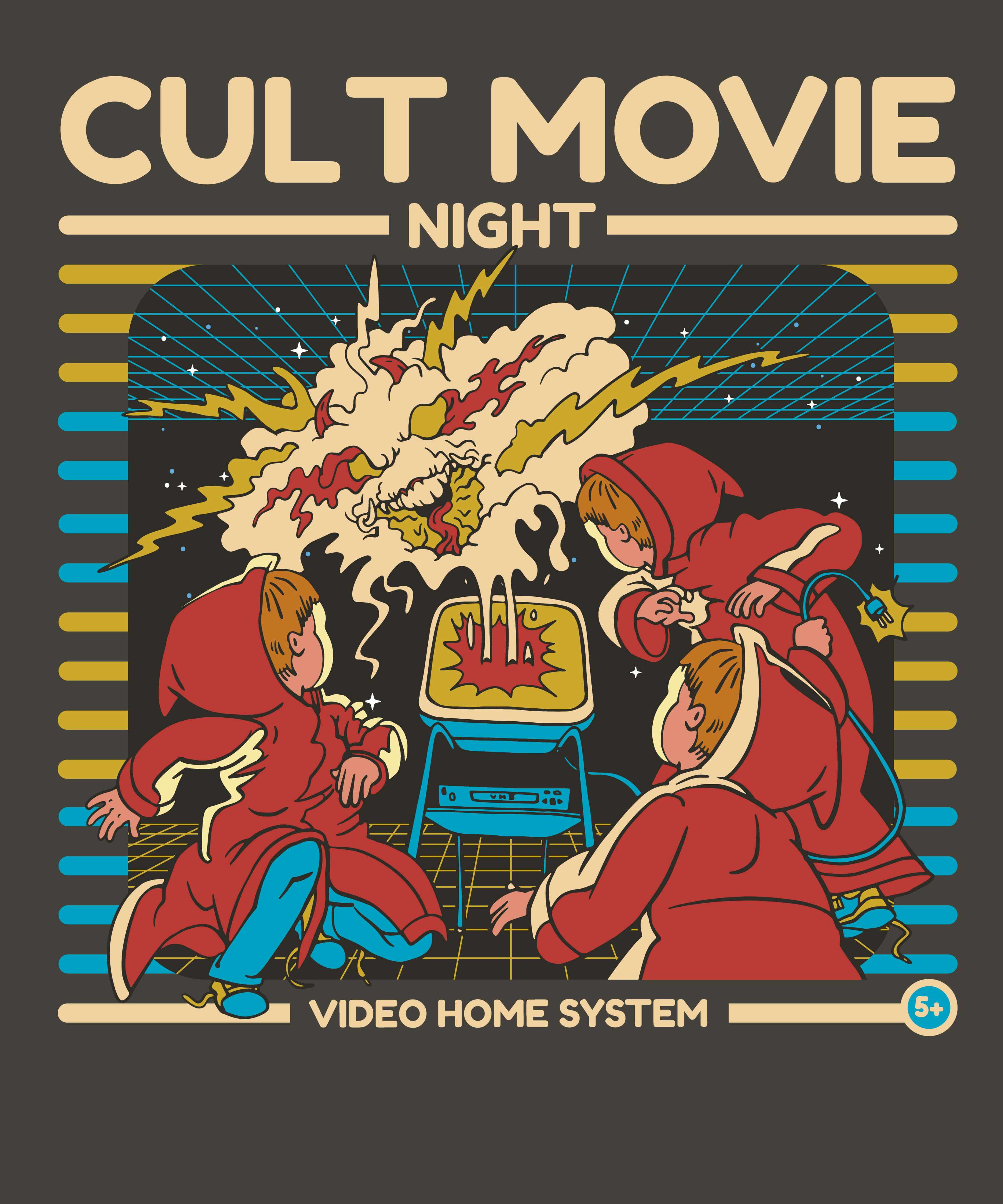 One Tee Project's Cult Movie Night video home system.