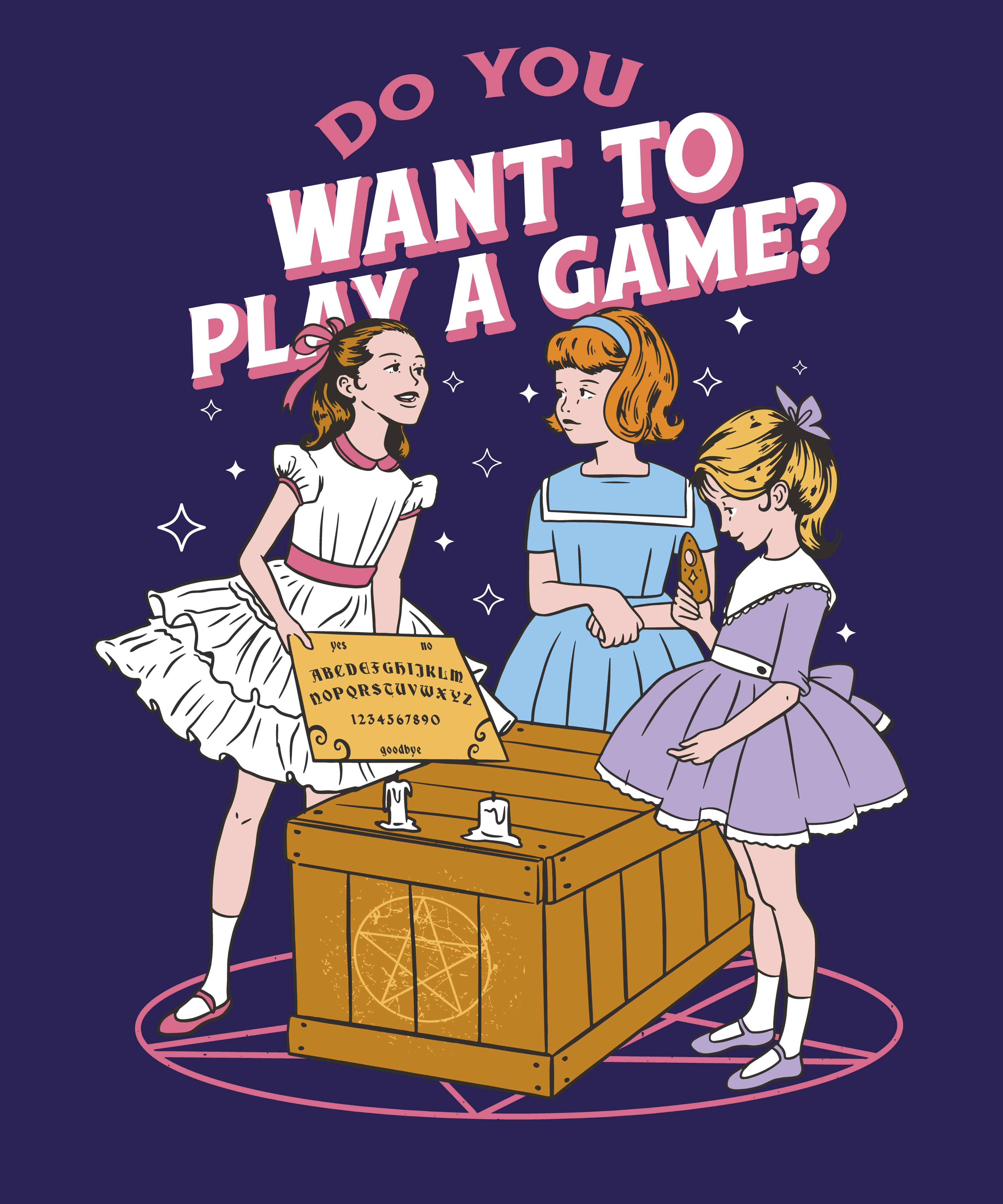 Do you want to play a game while wearing our exclusive "Do You Want to Play a Game?" T-shirt?