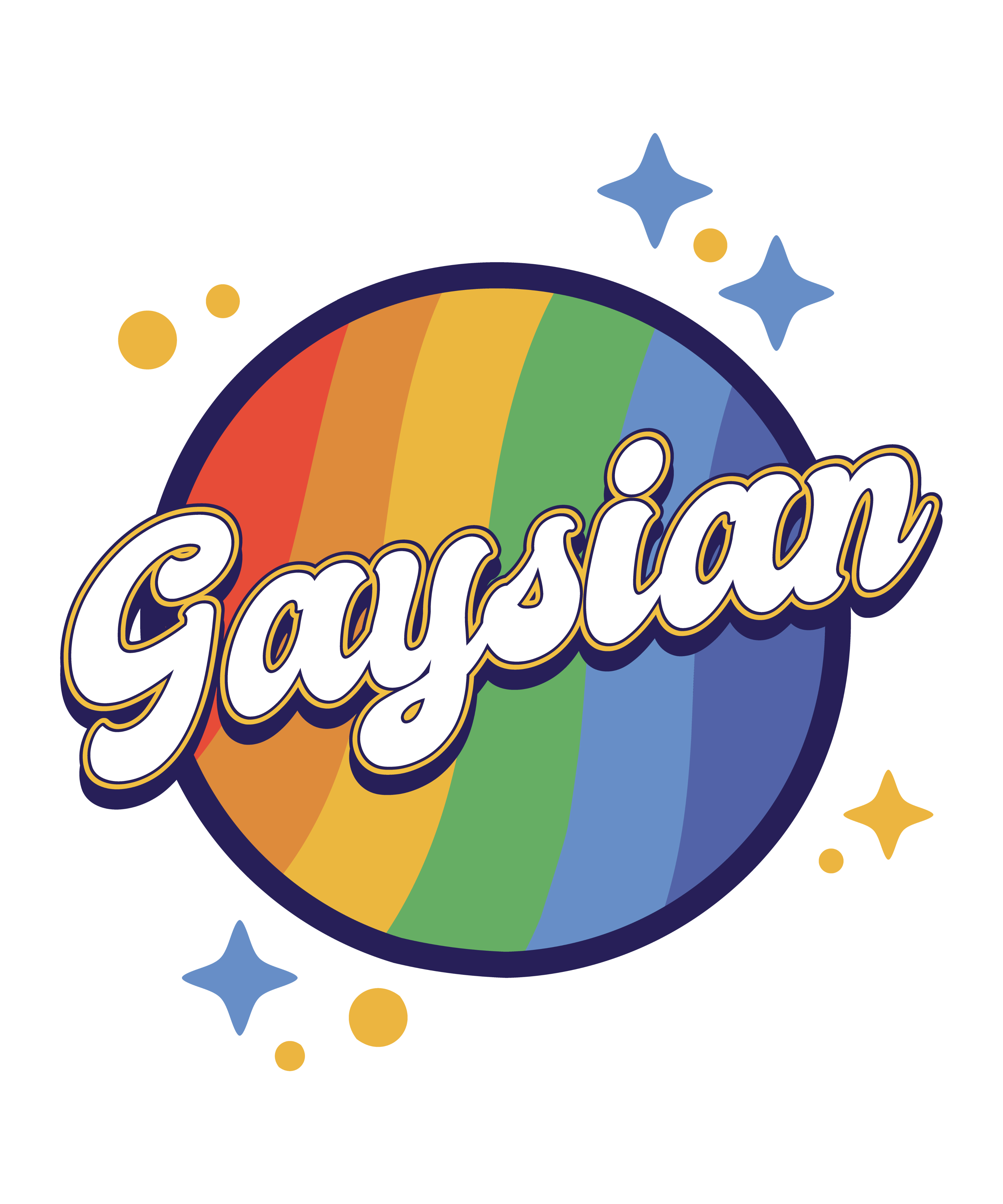 A Gaysian T-Shirt with white text representing Gaysian pride.