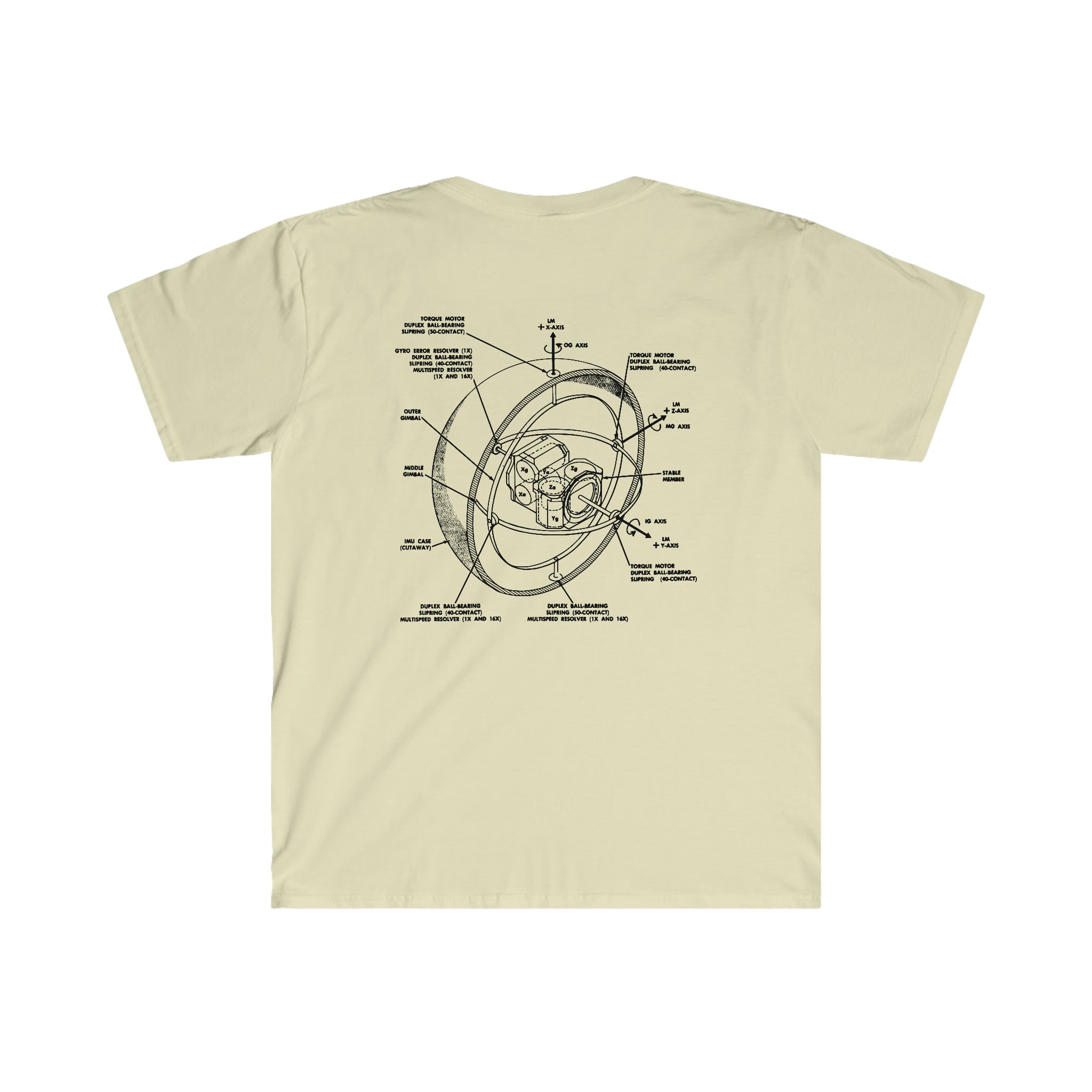 A Space Axis T-Shirt made of soft cotton, available in multiple colors.