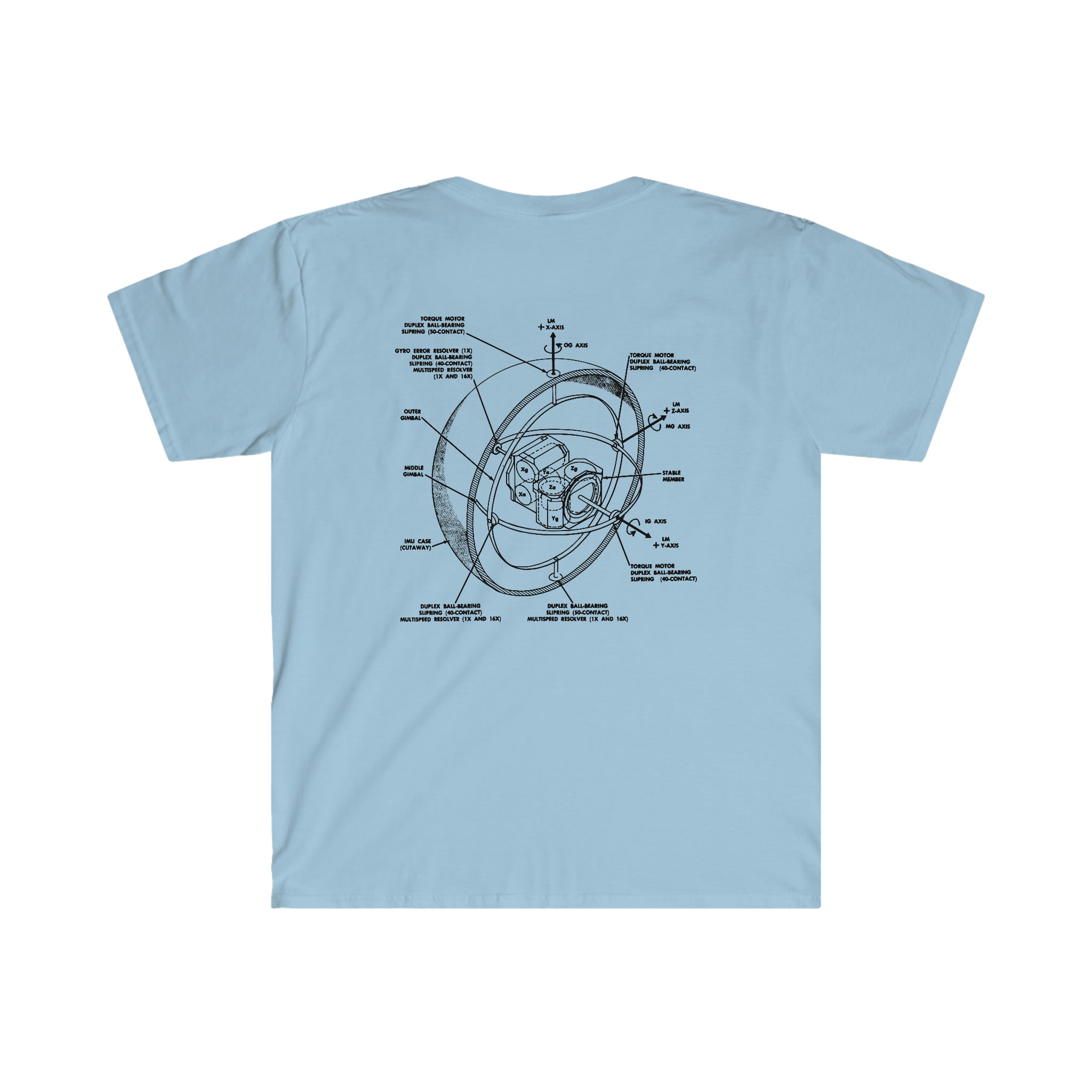 A soft cotton Space Axis T-Shirt with a diagram on it.