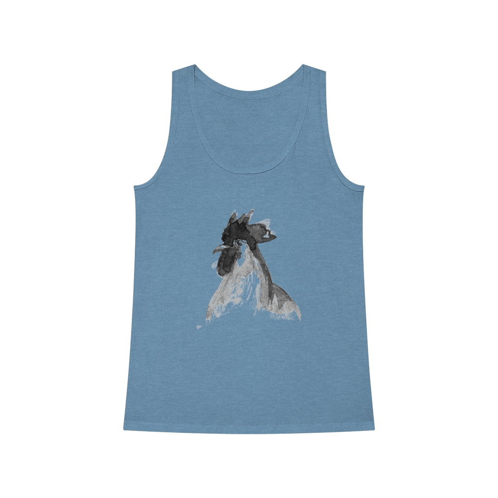 A Chicken Women's Dreamer Tank Top with an image of a rooster by One Tee Project.