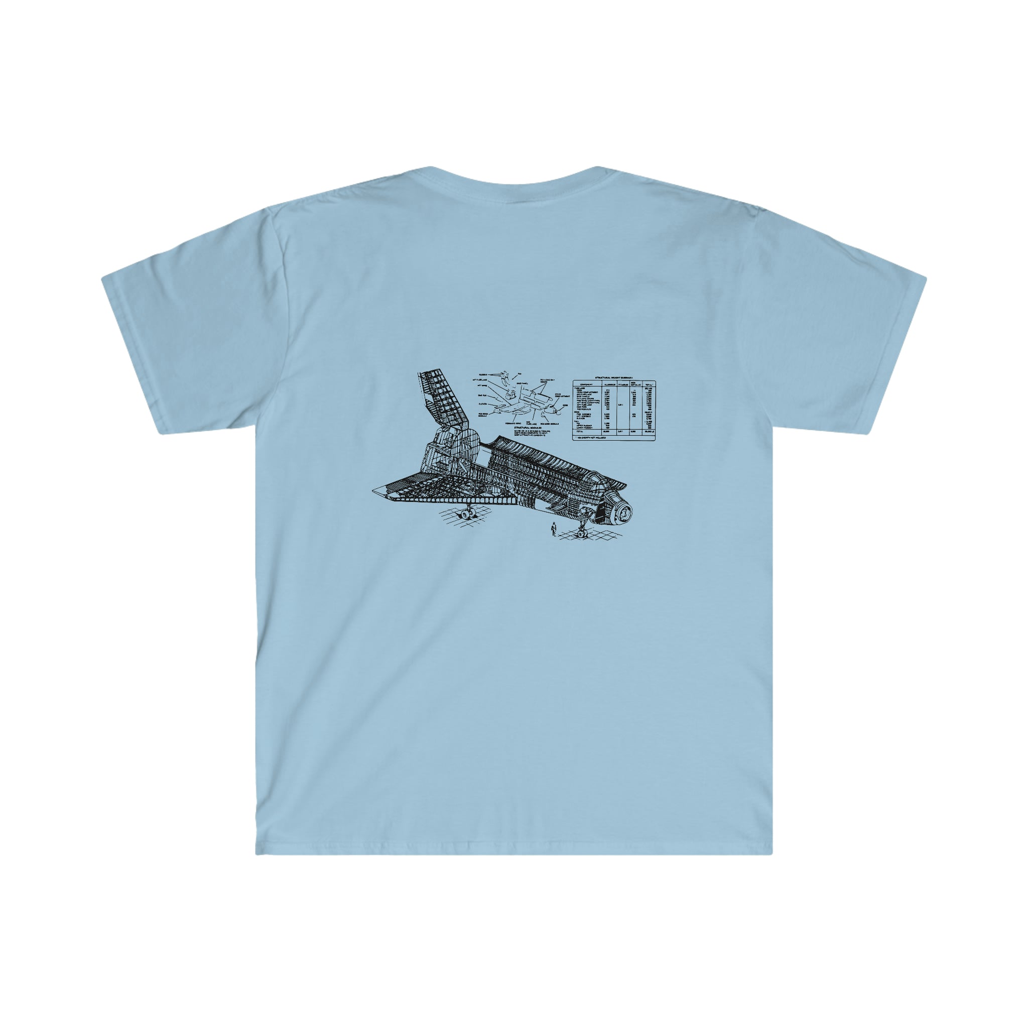 A blue Space is my goal T-Shirt with a drawing of a plane on it.