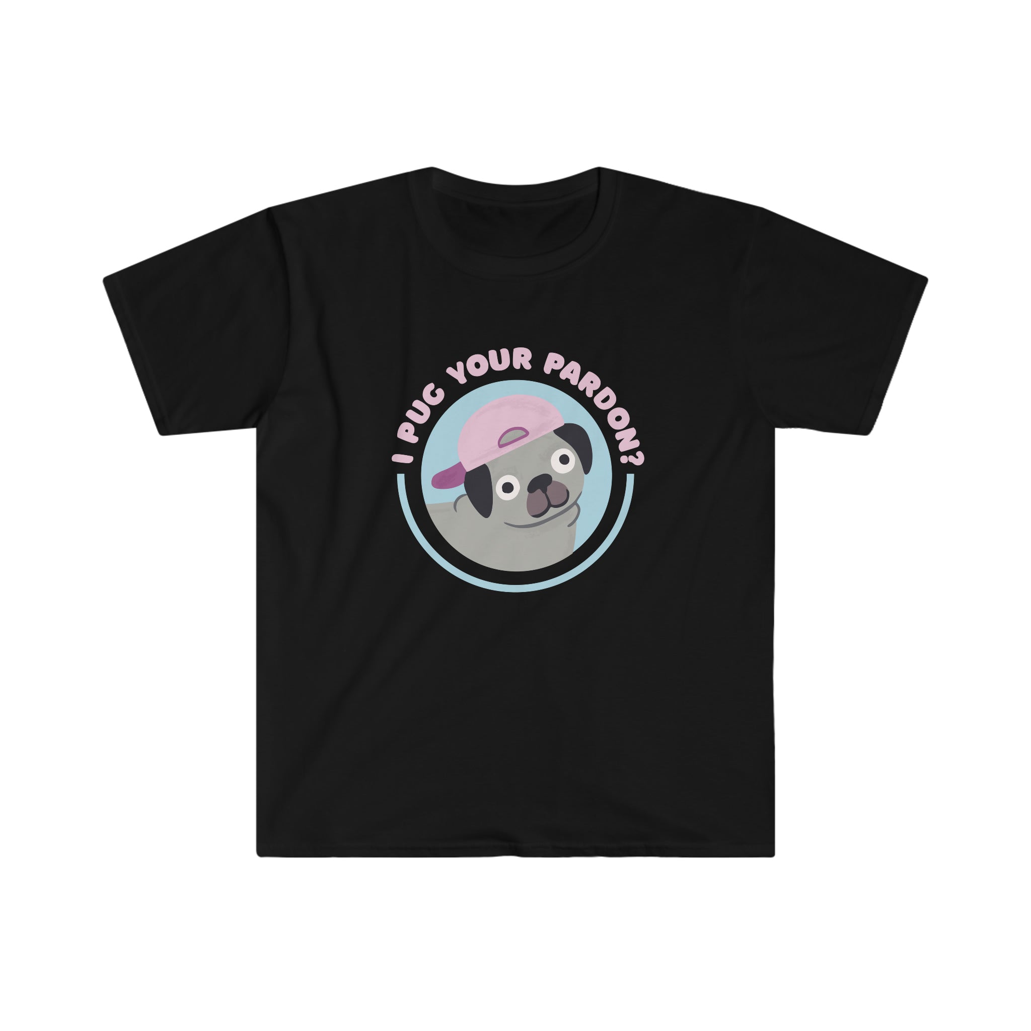 A black I Pug Your Pardoned T-Shirt, perfect for dog lovers.
