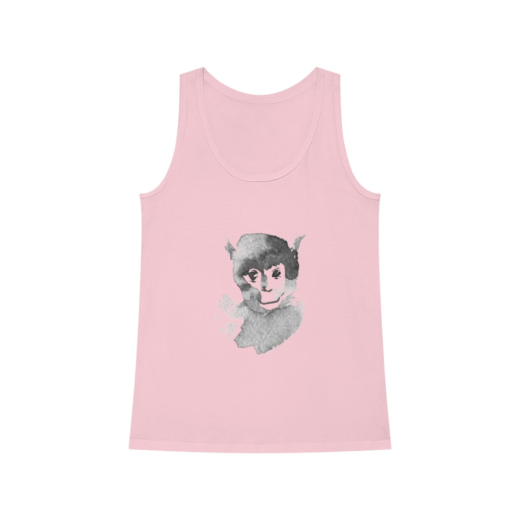 A stylish Monkey Women's Dreamer Tank Top organic cotton featuring an image of a troll, offering both comfort and style.