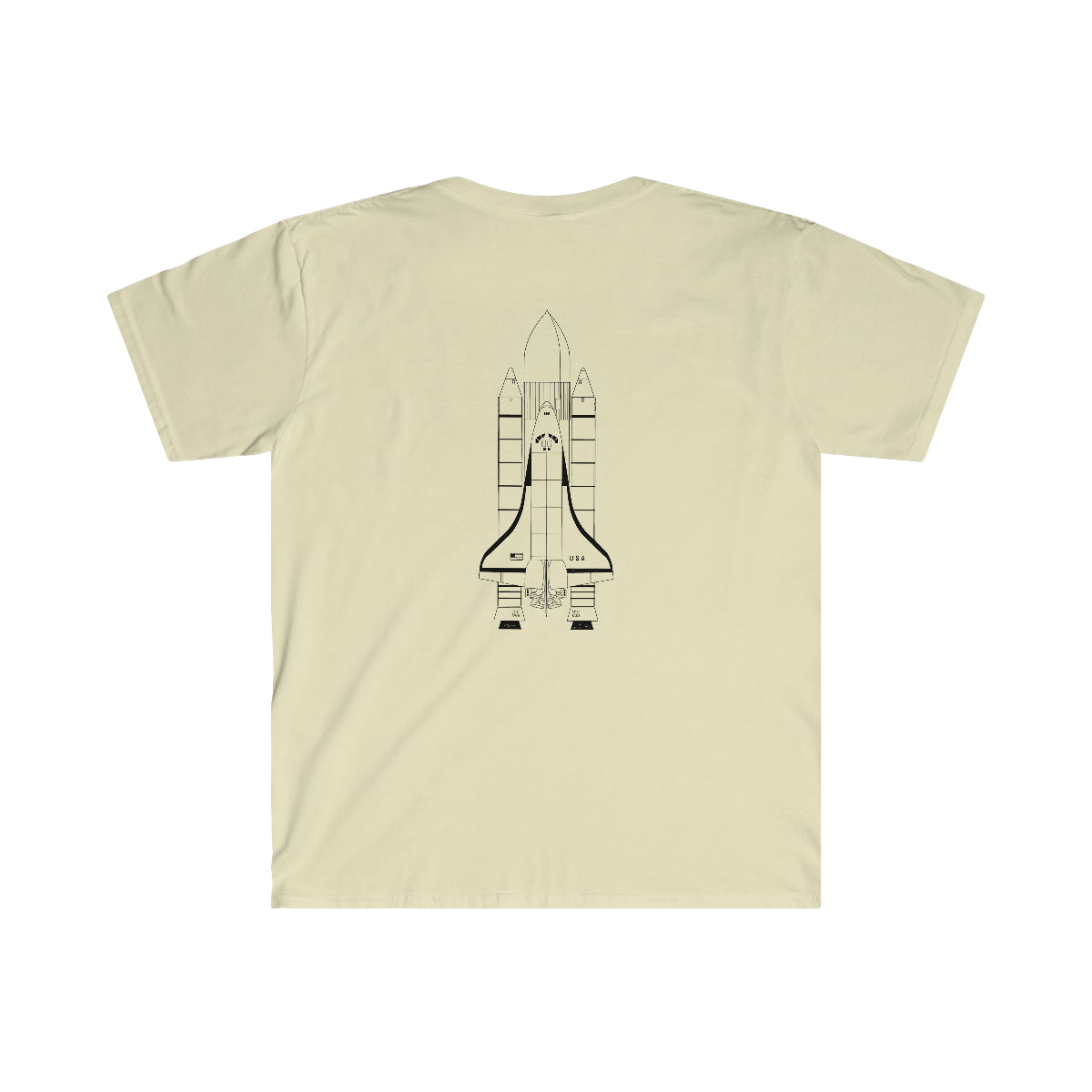 A comfortable Ready to Fly T-Shirt with a space shuttle ready to fly on it.