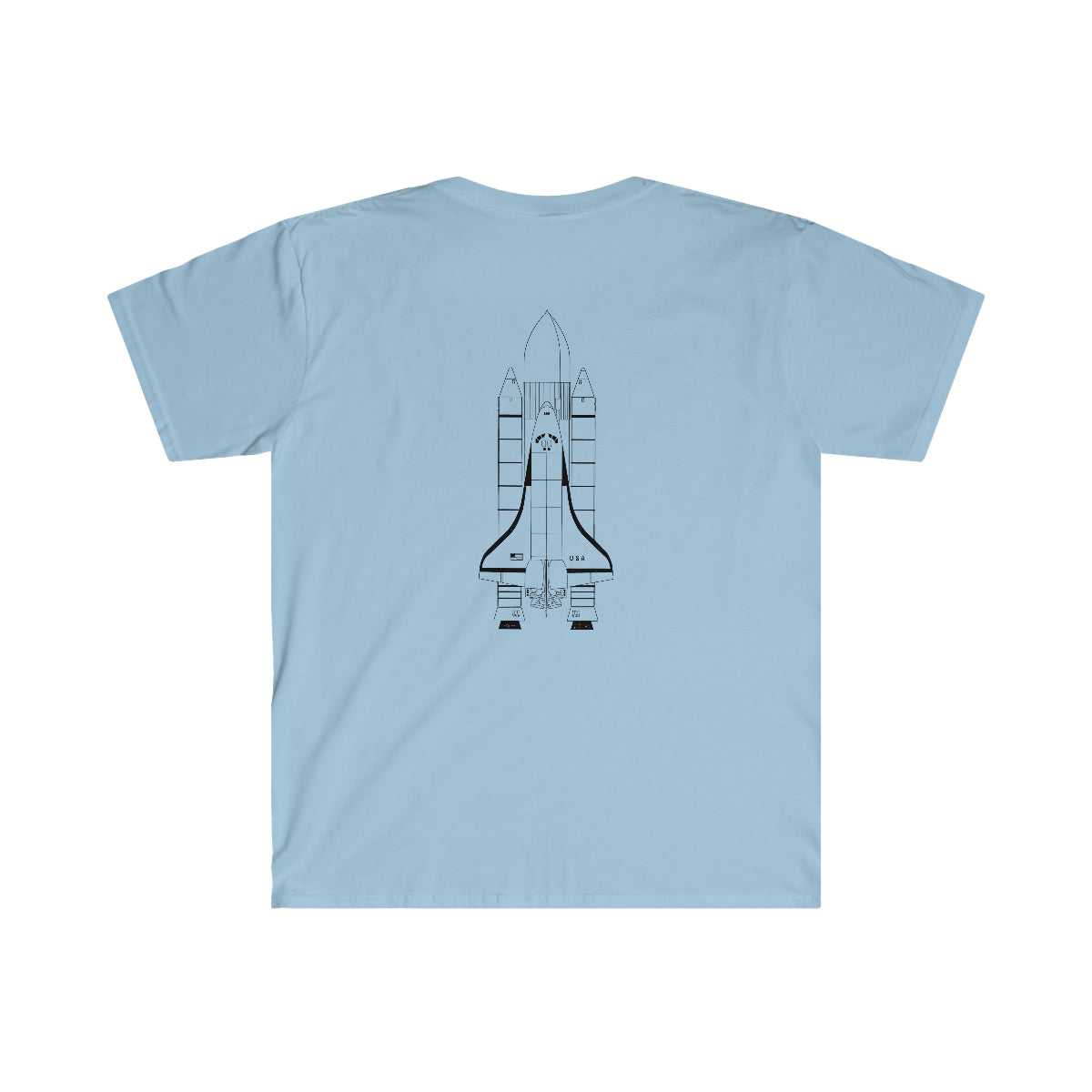 A comfortable Ready to Fly T-Shirt with an image of a space shuttle.