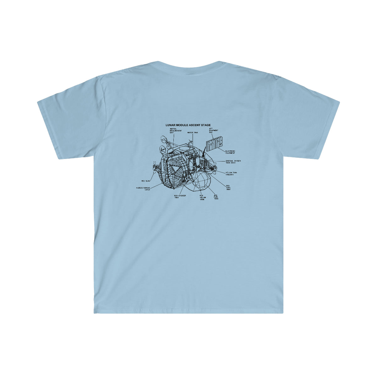 A comfortable and stylish Lunar Accenting T-Shirt with a diagram of a car engine.