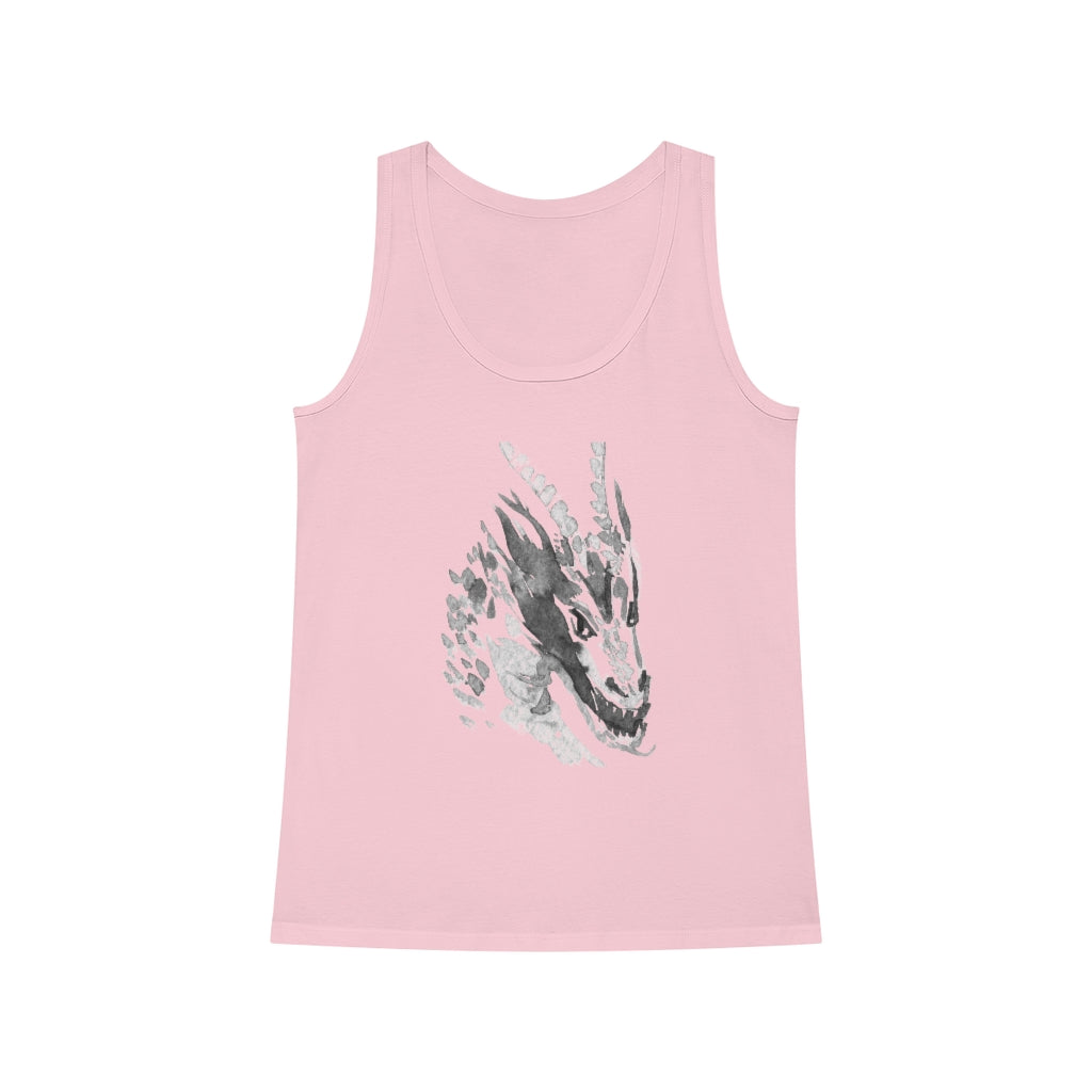 A Dragon Women's Dreamer Tank Top organic cotton featuring an organic cotton fabric and a captivating image of a dragon.