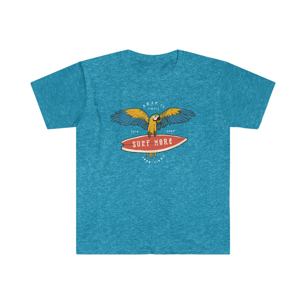 A Surf More T-Shirt with an eagle surfing.