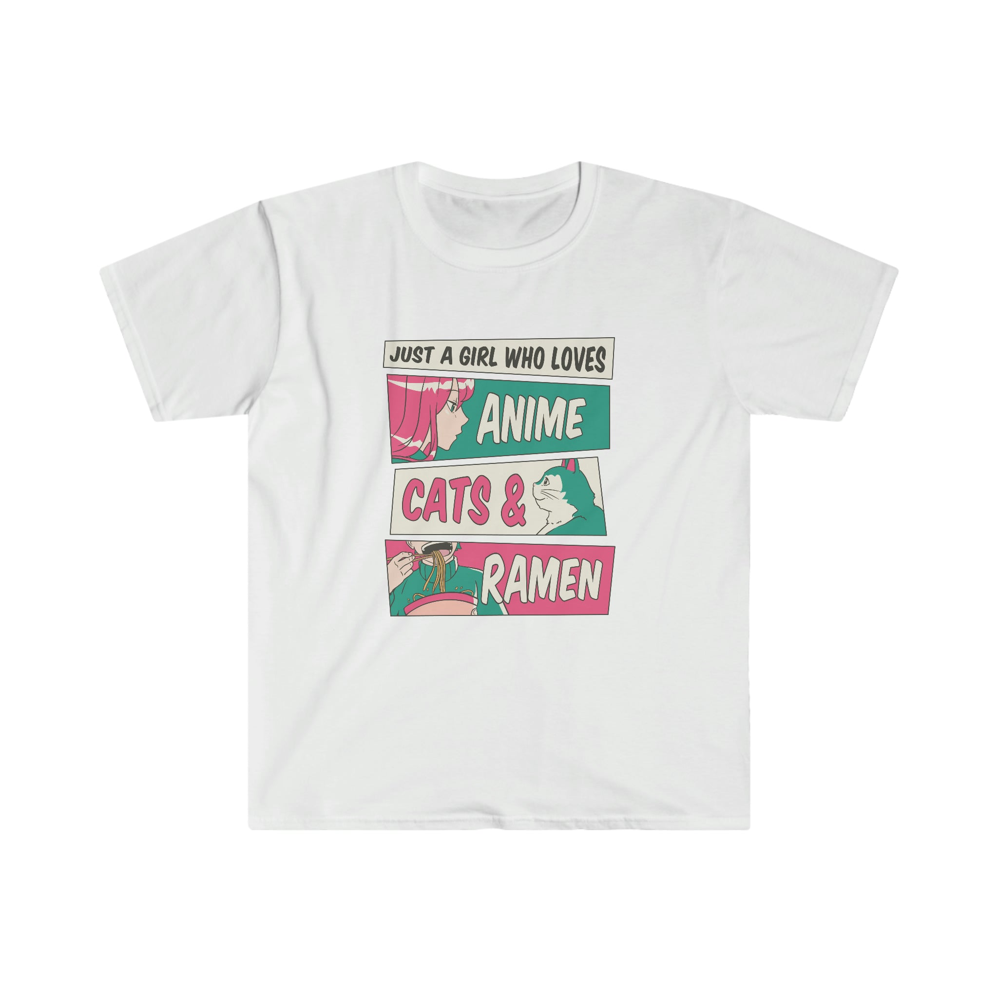 Just a Girl Who Likes Anime, cats and raman T-Shirt